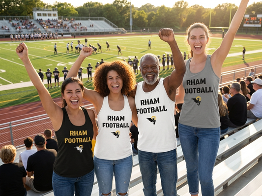 RYFC RHAM FOOTBALL Adult Gildan Softstyle Tank Top Mens/Womens Regular or Racerback