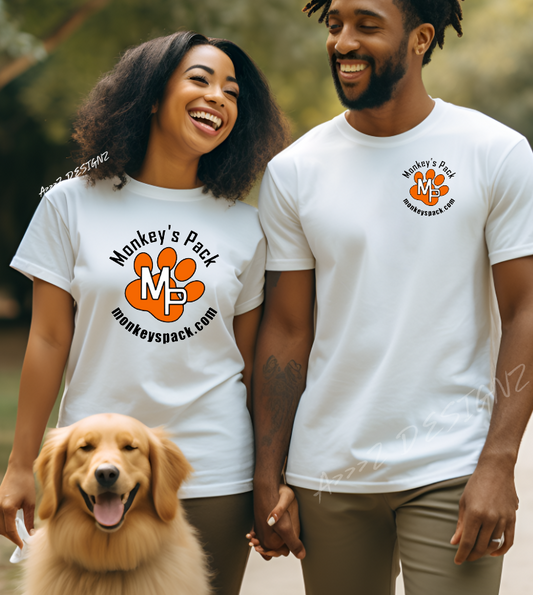Monkey's Pack Original Orange Logo Color Print Adult Tshirt
