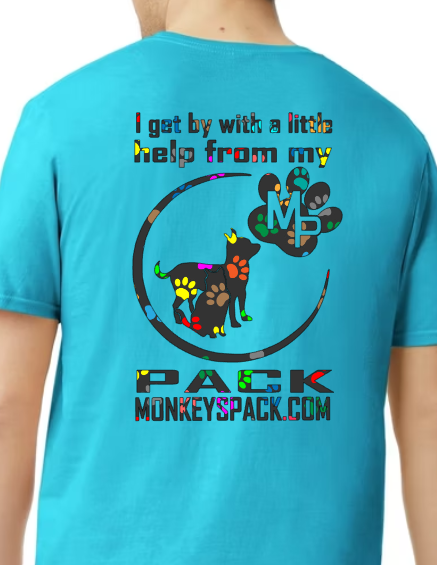 Monkey's Pack Rescued is my favorite breed MP Color Print Adult Tshirt