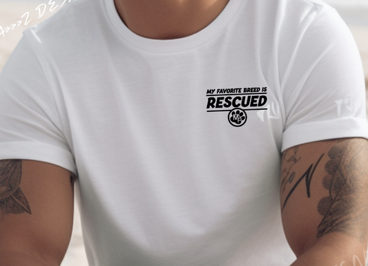 Monkey's Pack Rescued is my favorite breed Vinyl Cut Print Adult Tshirt