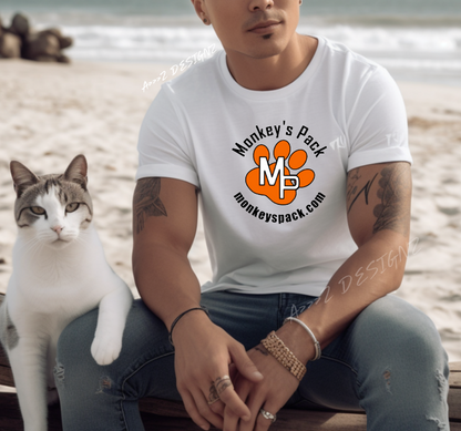 Monkey's Pack Original Orange Logo Color Print Adult Tshirt