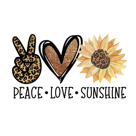 Peace Love Sunshine Sunflower Adult Tshirt