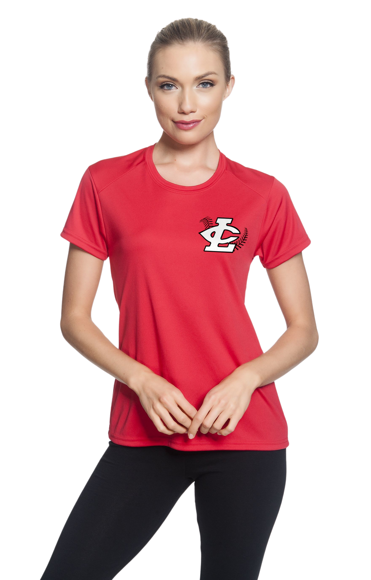 CLLL A4 Womens Cut Cooling Performance Short Sleeve T-Shirt RED