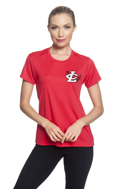 CLLL A4 Womens Cut Cooling Performance Short Sleeve T-Shirt RED