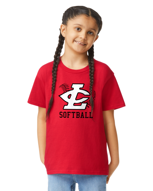 CLLL Softball - Youth Gildan Softstyle tshirt - RED
