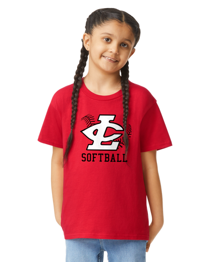 CLLL Softball - Youth Gildan Softstyle tshirt - RED