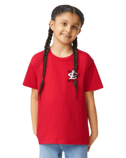 CLLL Softball - Youth Gildan Softstyle tshirt - RED