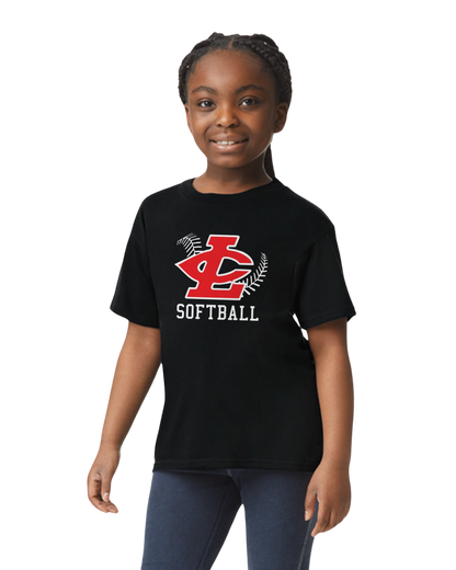 CLLL Softball - Youth Gildan Softstyle tshirt - BLACK