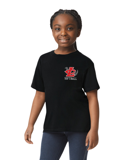 CLLL Softball - Youth Gildan Softstyle tshirt - BLACK