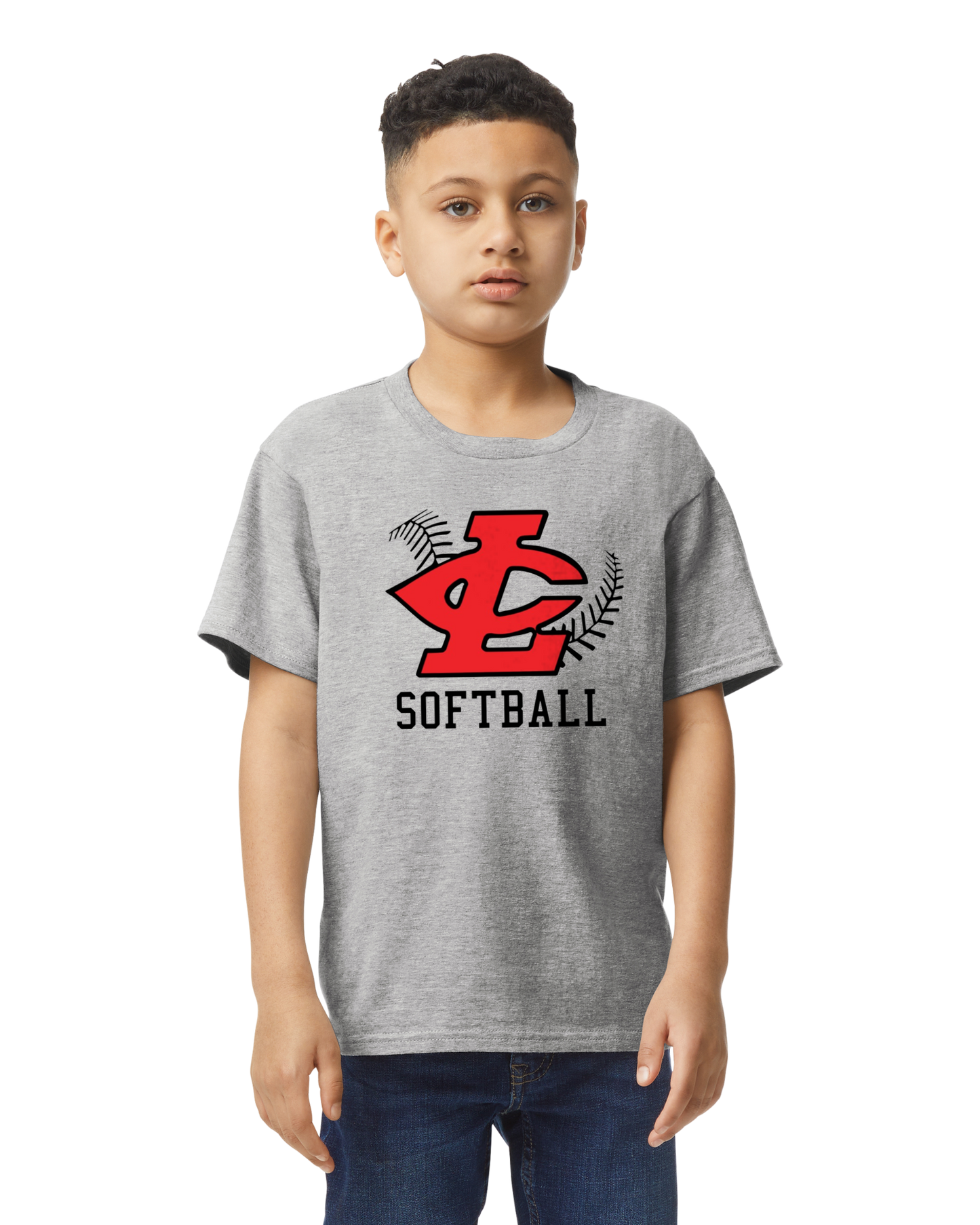 CLLL Softball - Youth Gildan Softstyle tshirt - GRAY
