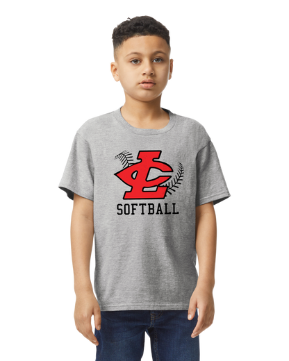 CLLL Softball - Youth Gildan Softstyle tshirt - GRAY
