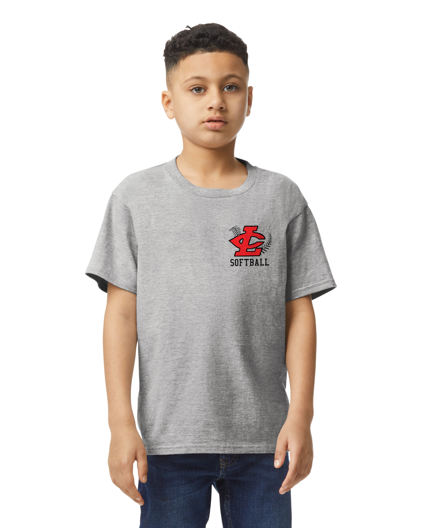 CLLL Softball - Youth Gildan Softstyle tshirt - GRAY