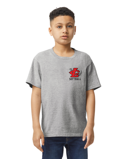 CLLL Softball - Youth Gildan Softstyle tshirt - GRAY