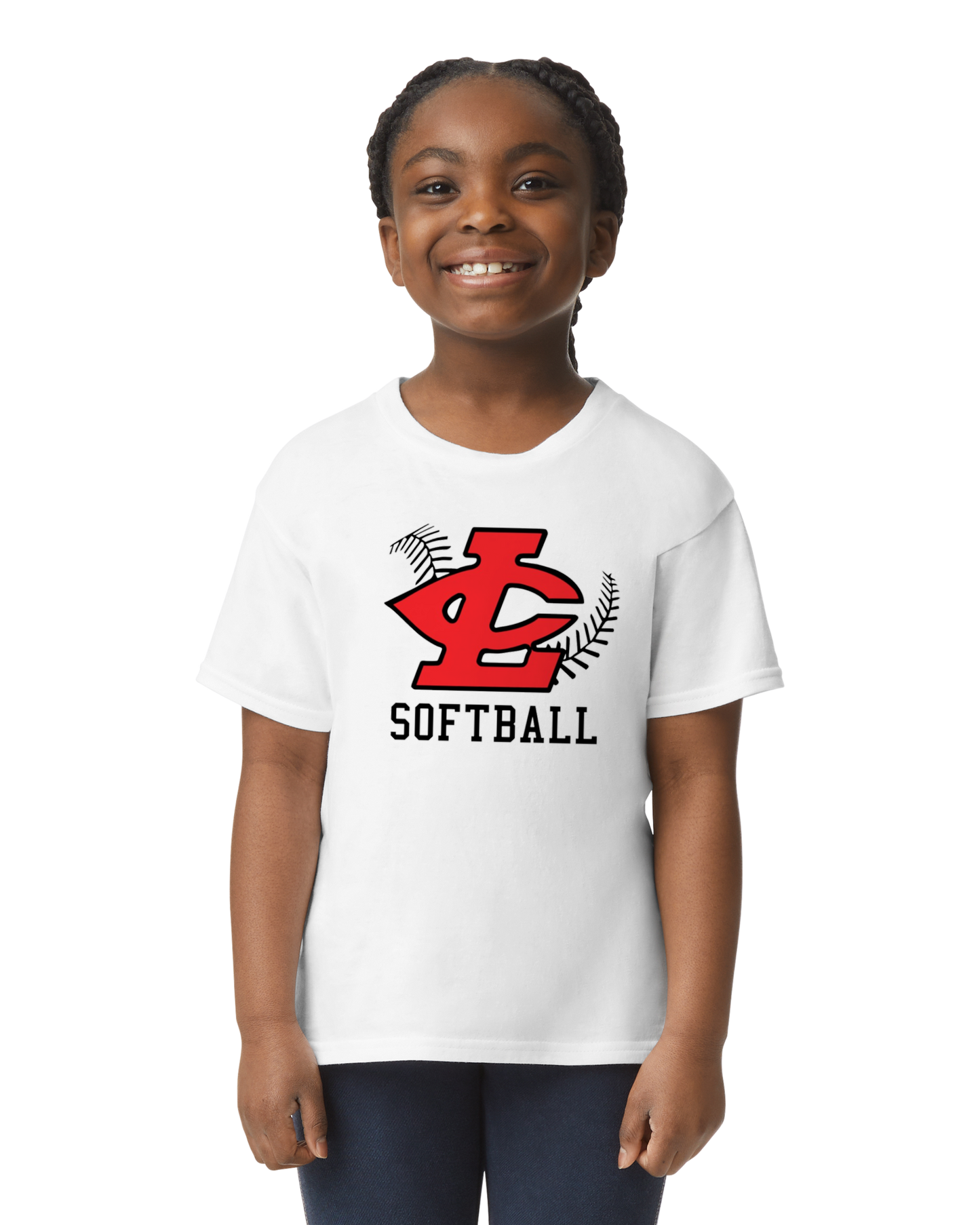 CLLL Softball - Youth Gildan Softstyle tshirt - WHITE