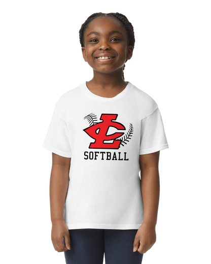 CLLL Softball - Youth Gildan Softstyle tshirt - WHITE