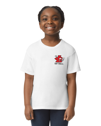 CLLL Softball - Youth Gildan Softstyle tshirt - WHITE