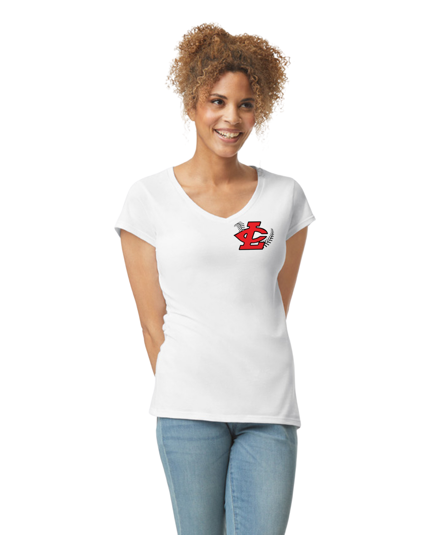 CLLL SoftStyle Gildan Fitted V-Neck T-Shirt WHITE