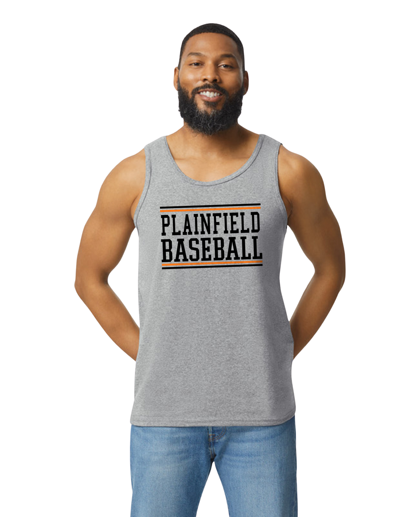 Plainfield Basebal Tankl GIldan -  Customize yours now!
