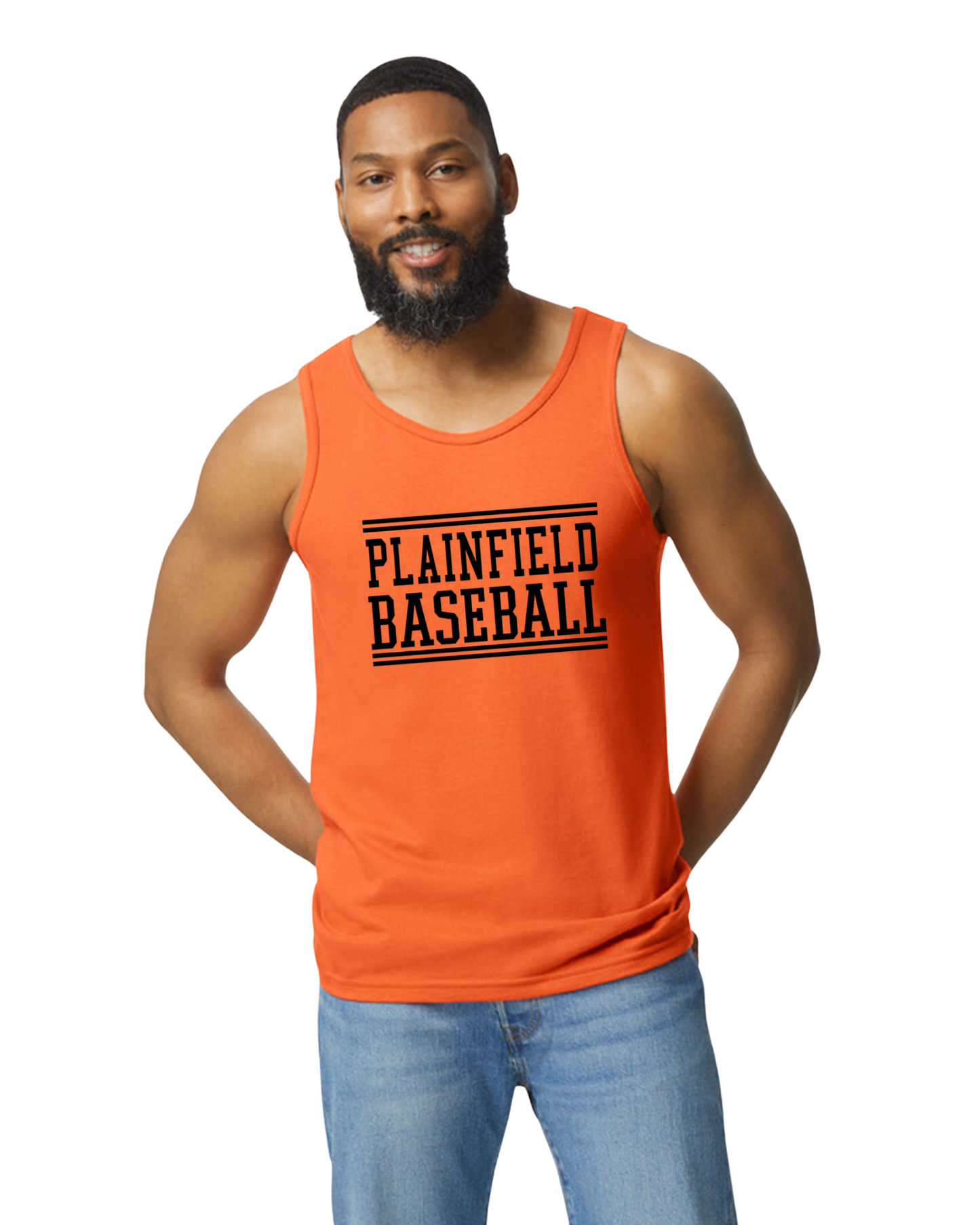 Plainfield Basebal Tankl GIldan -  Customize yours now!