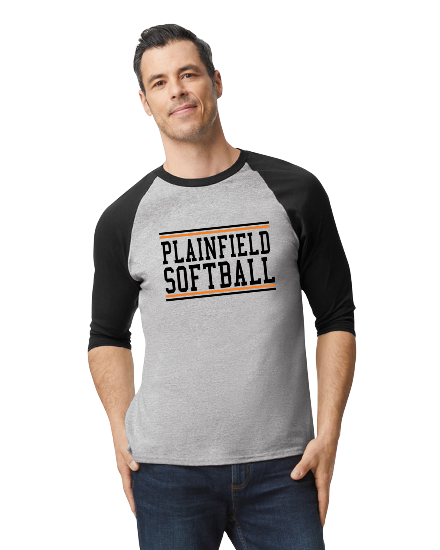 Plainfield Softball 3/4 tee - Customize yours now!