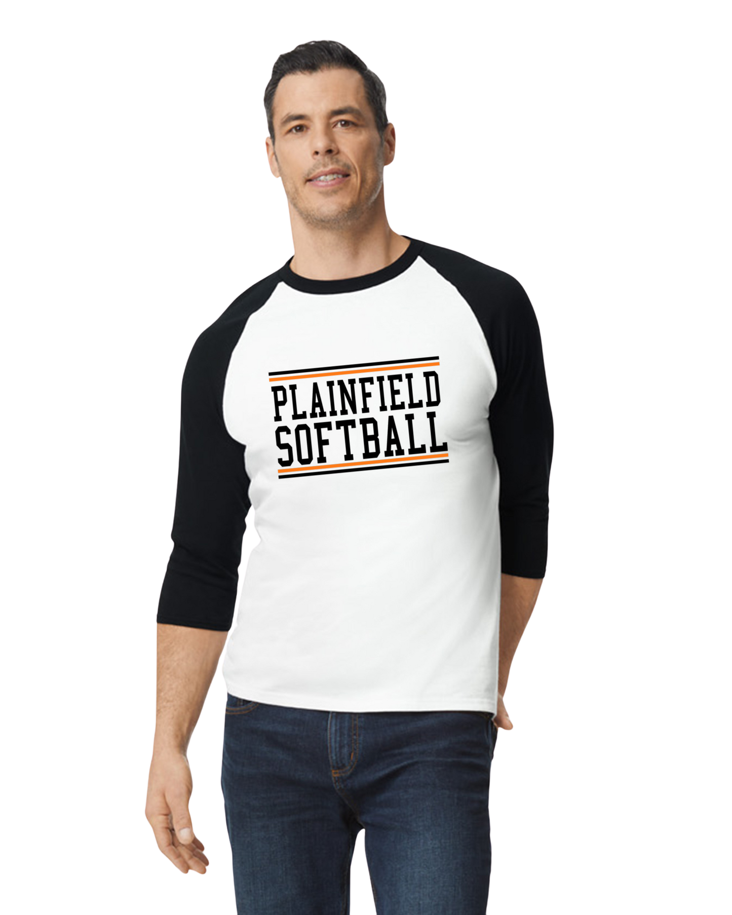 Plainfield Softball 3/4 tee - Customize yours now!