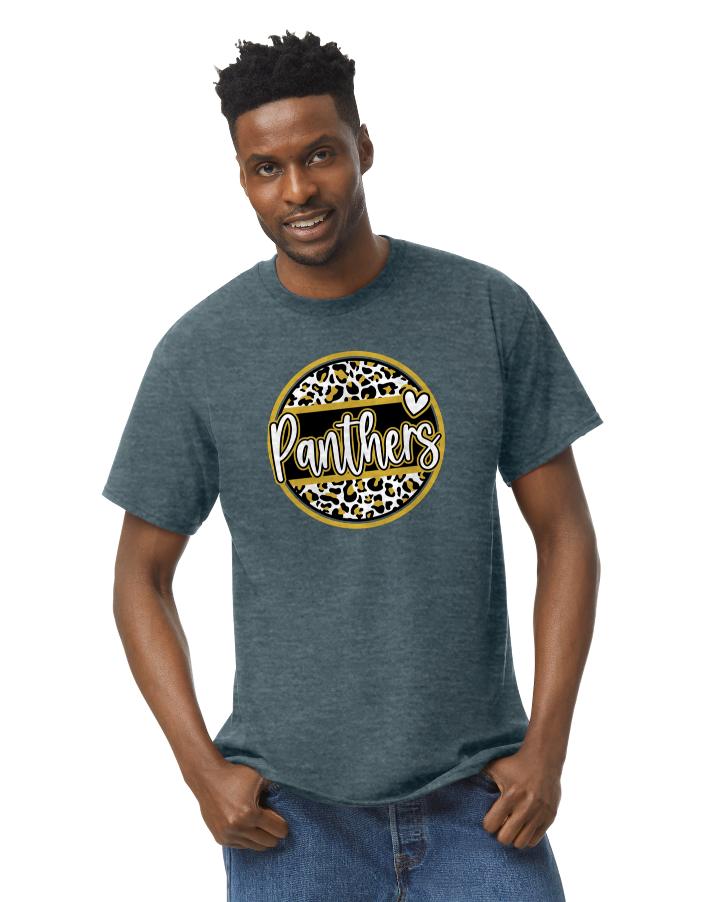 Panthers Gold Circle YOUTH to ADULT  tee - customizable