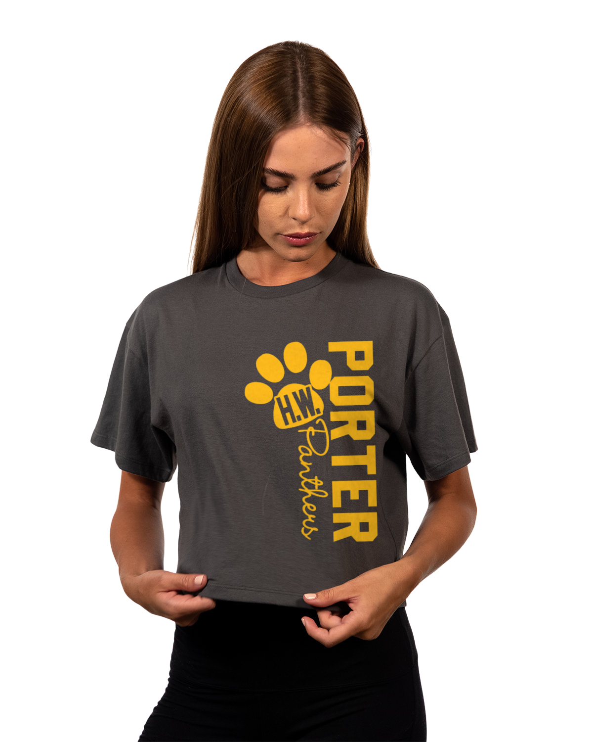 H.W. Porter PAW vertical Crop Tee Adult Customizable