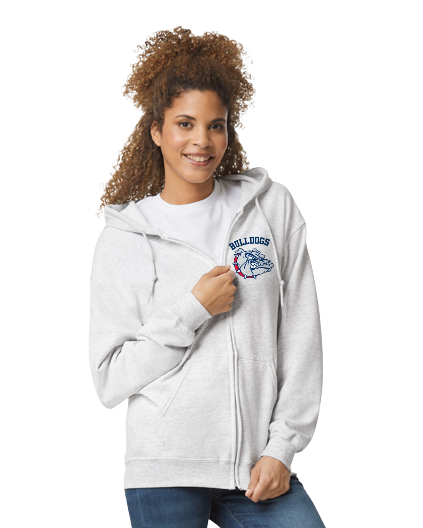 Helen Baldwin MS Bulldogs Zip Up Hooded Sweatshirt Youth to Adult sizes