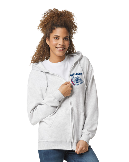 Helen Baldwin MS Bulldogs Zip Up Hooded Sweatshirt Youth to Adult sizes