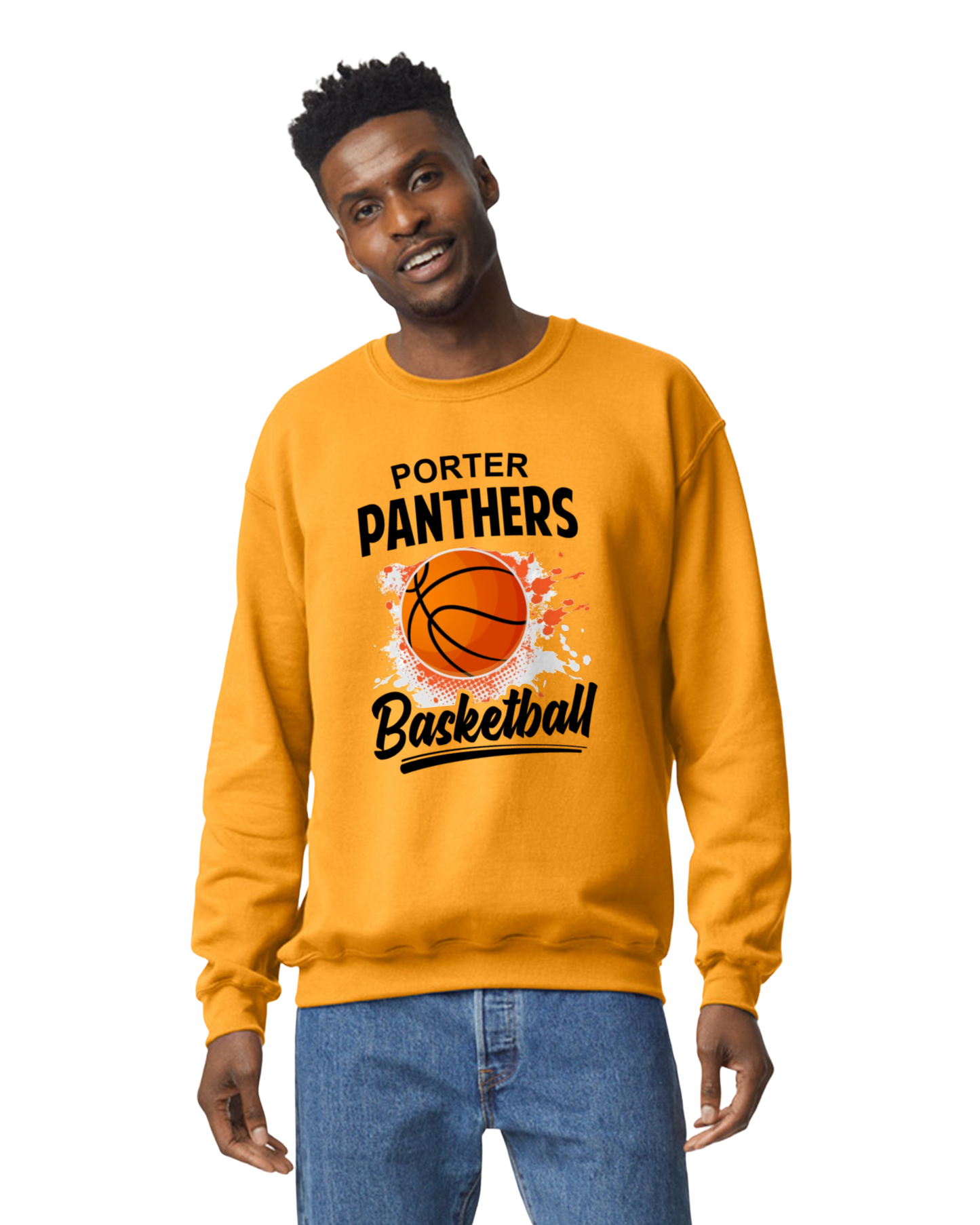 H.W. Porter Basketball Graphic Crew Neck Sweatshirt Youth to Adult Customizable