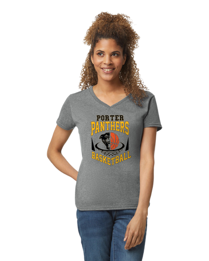 Porter Basketball Panther Womens Vneck Tshirt - Customize yours Now!