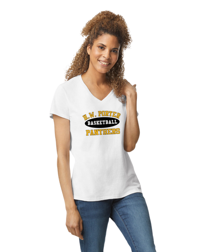 Porter Basketball Athletic Womens Vneck Tshirt - Customize yours Now!
