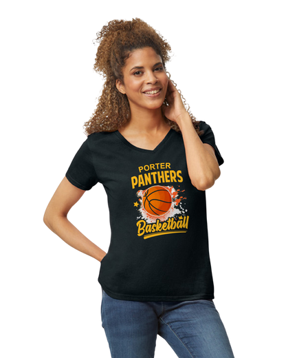Porter Basketball Graphic Womens Vneck Tshirt - Customize yours Now!