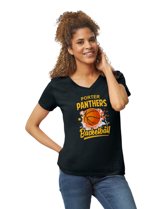 Porter Basketball Graphic Womens Vneck Tshirt - Customize yours Now!