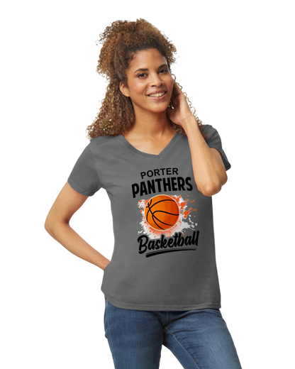 Porter Basketball Graphic Womens Vneck Tshirt - Customize yours Now!