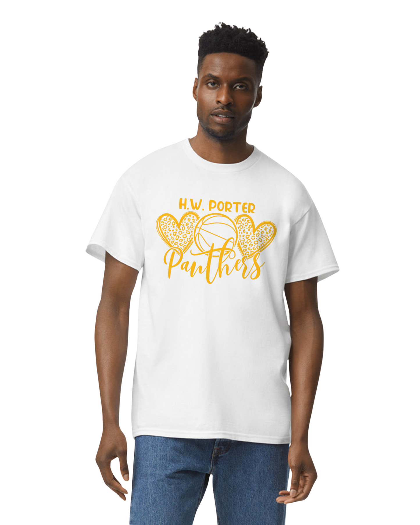 Porter Basketball Heart Youth to Adult Size Tshirt - Customize yours Now!