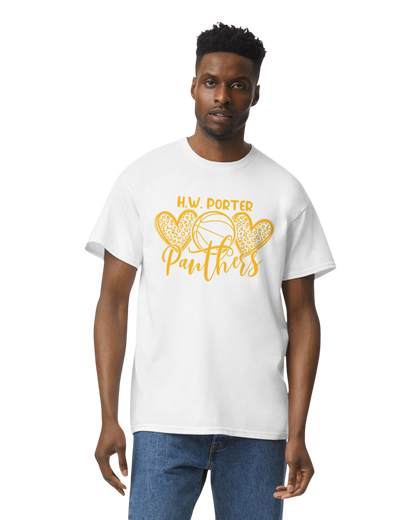 Porter Basketball Heart Youth to Adult Size Tshirt - Customize yours Now!
