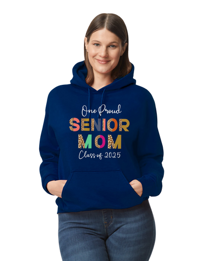 Senior Mom Animal Print Design Hooded Pullover