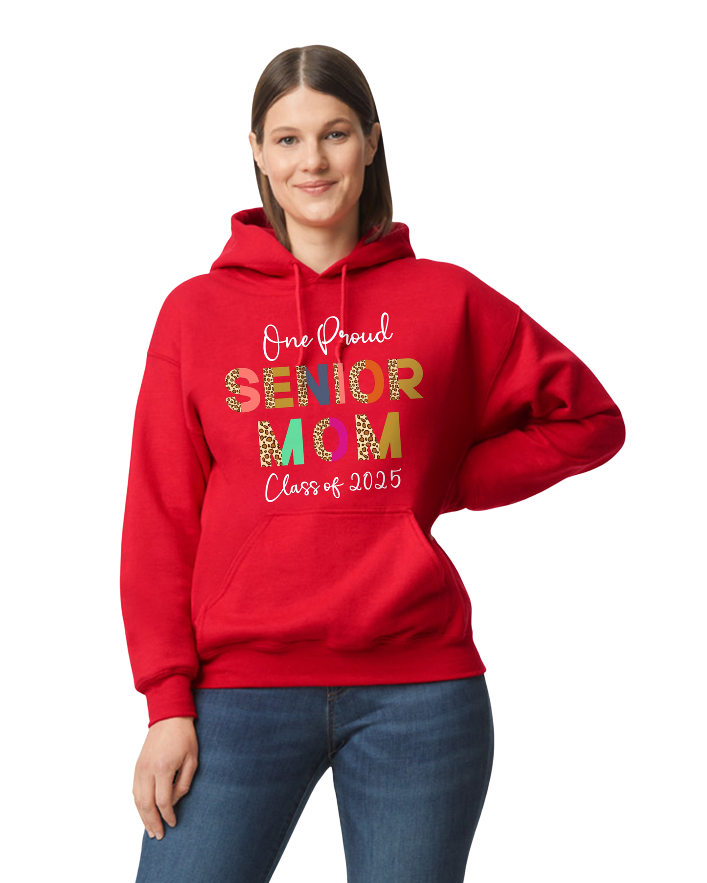 Senior Mom Animal Print Design Hooded Pullover