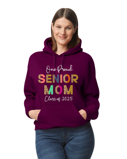 Senior Mom Animal Print Design Hooded Pullover