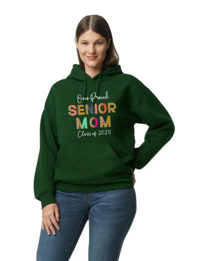 Senior Mom Animal Print Design Hooded Pullover