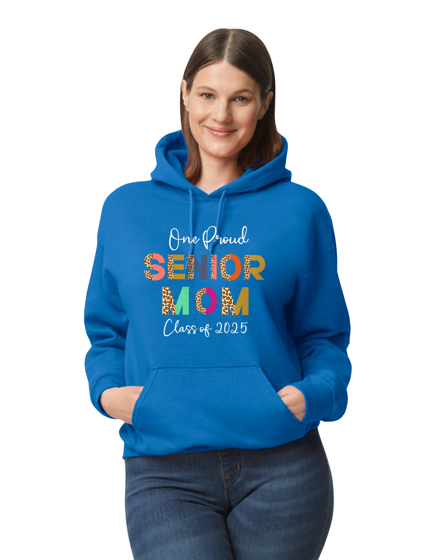 Senior Mom Animal Print Design Hooded Pullover