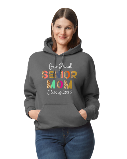 Senior Mom Animal Print Design Hooded Pullover