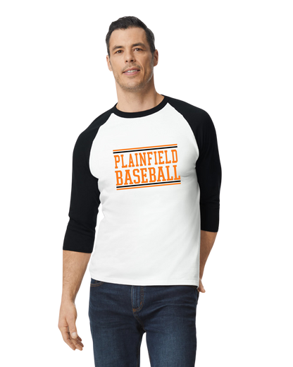 Plainfield Baseball 3/4 tee - Customize yours now!