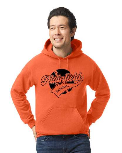 Plainfield Baseball Ball Outline Youth to Adult Hooded Sweatshirt - Customize yours today!