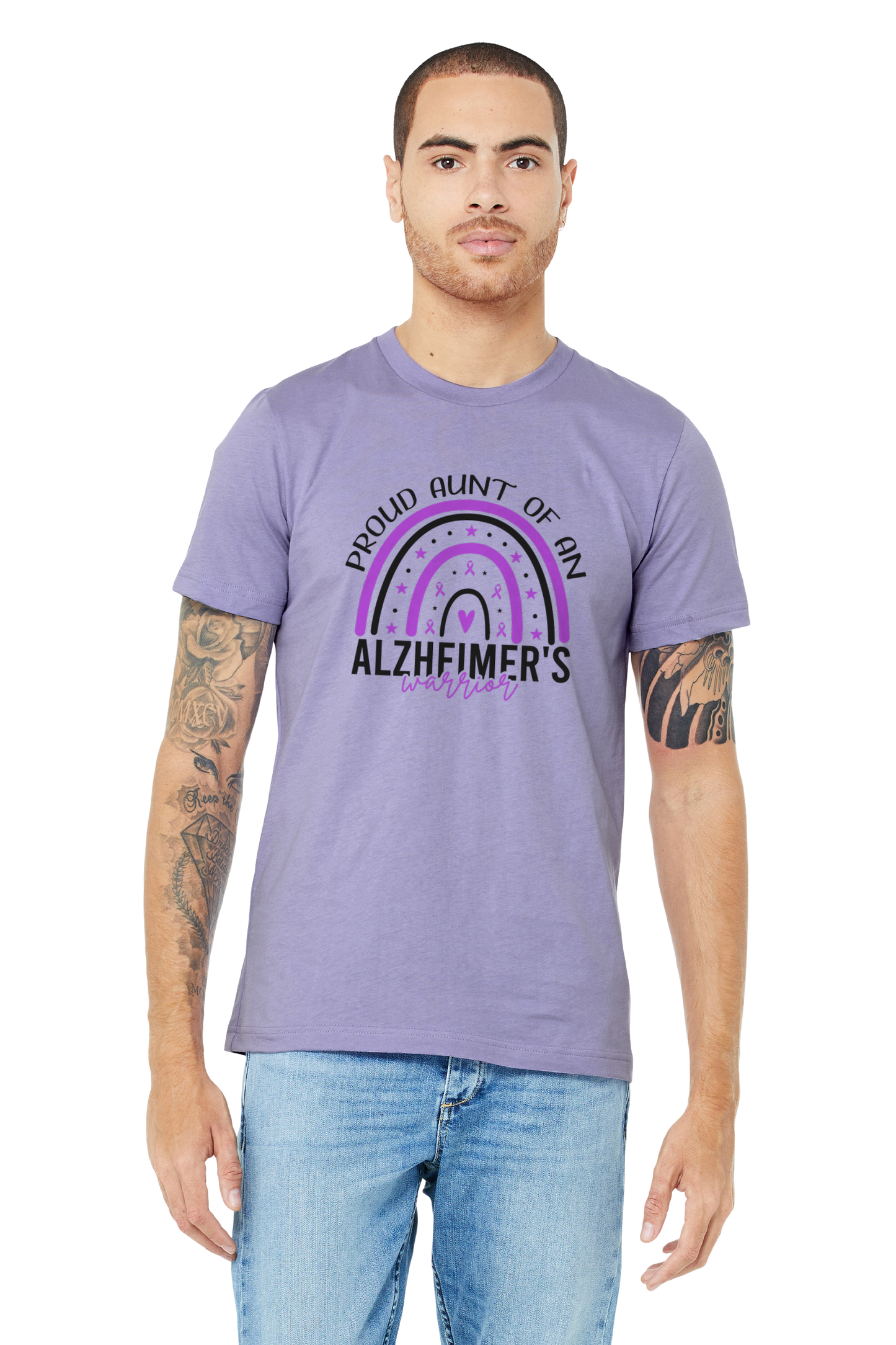 Alzheimer's PROUD AUNT (INSERT FAMILY MEMBER) TShirt Bella+Canvas - Customize yours today!