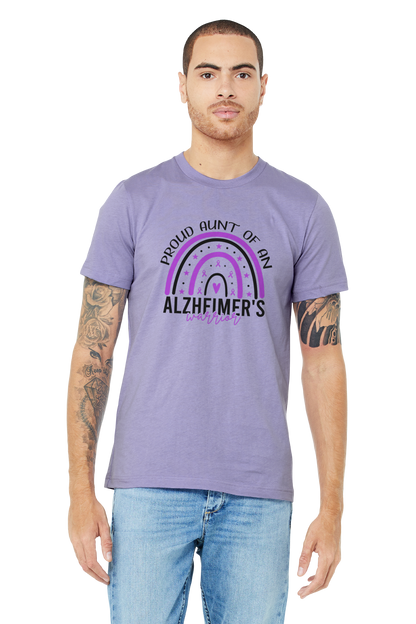 Alzheimer's PROUD AUNT (INSERT FAMILY MEMBER) TShirt Bella+Canvas - Customize yours today!