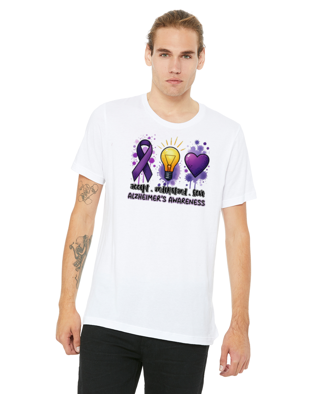 Alzheimer's ACCEPT UNDERSTAND LOVE TShirt Bella+Canvas - Customize yours today!