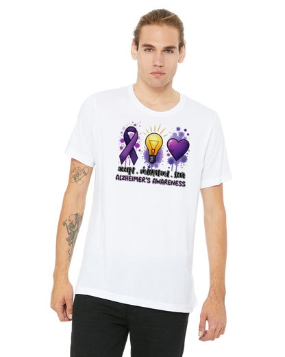 Alzheimer's ACCEPT UNDERSTAND LOVE TShirt Bella+Canvas - Customize yours today!