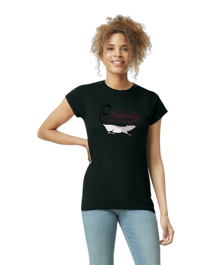 Mainely Rat Rescue Logo WOMENS FITTED CUT Softstyle Gildan Tshirt - Customize yours today!